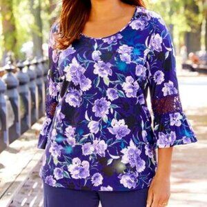 Catherines Floral Purple Women's Top